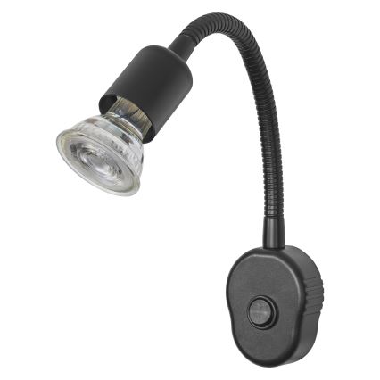 Osram - Painduv seinavalgusti PLUG TUBE FLEX 1xGU10/5W/230V must