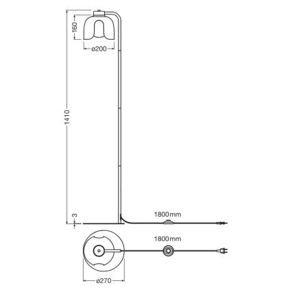 Osram - Põrandalamp DECOR COROLLE 1xE27/15W/230V punane