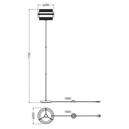 Osram - Põrandalamp DECOR HORNET 1xE27/10W/230V must/kuldne