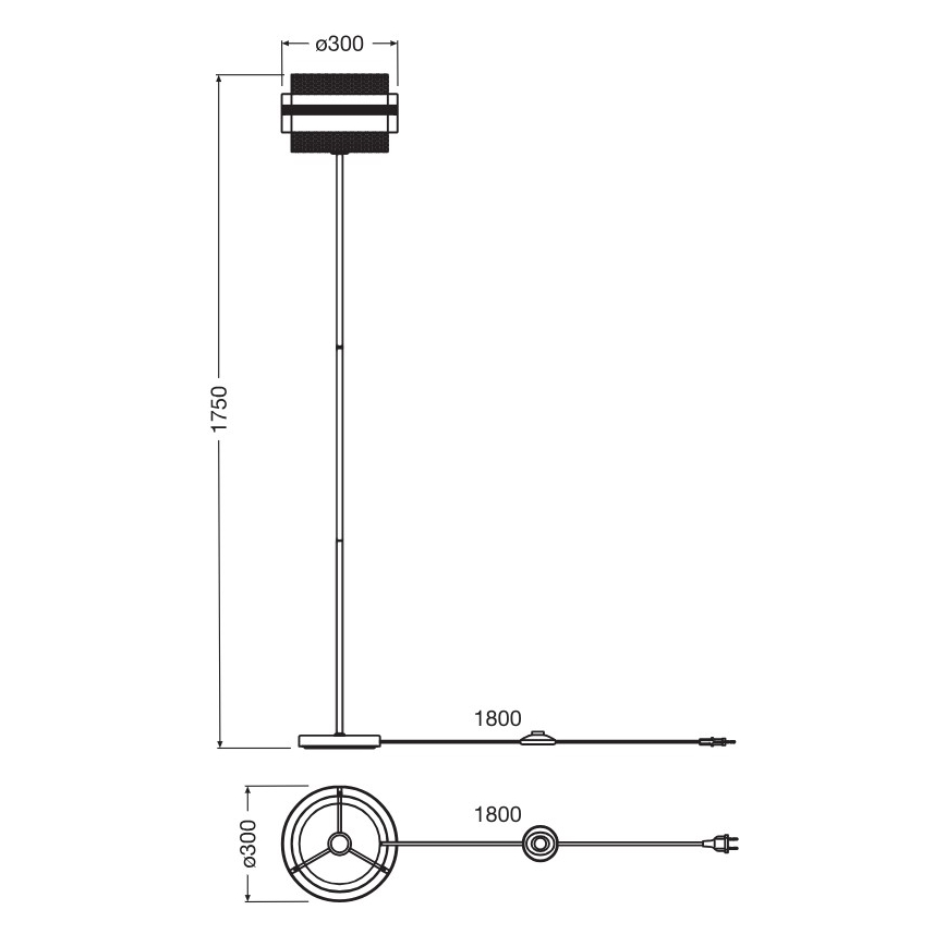 Osram - Põrandalamp DECOR HORNET 1xE27/10W/230V must/kuldne