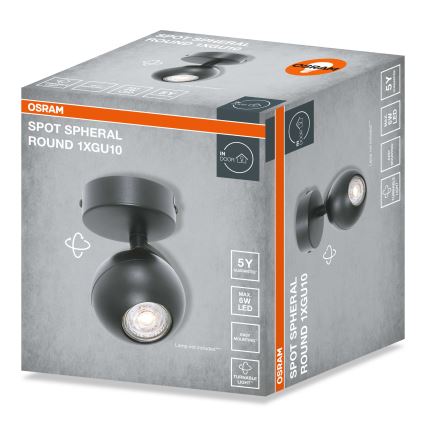Osram - punktvalgusti SPOT SPHERAL 1xGU10/6W/230V must