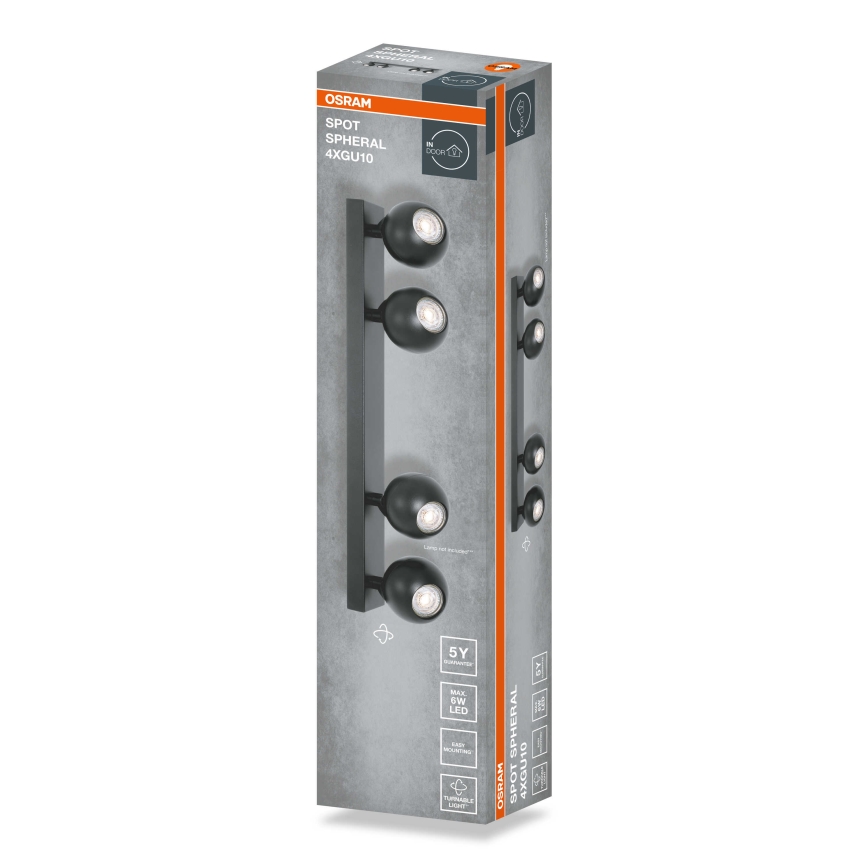 Osram - punktvalgusti SPOT SPHERAL 4xGU10/6W/230V must
