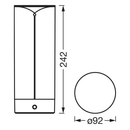 Osram - LED hämardatav puutetundlik välistingimustes kasutatav lauavalgusti ENDURA STYLE LED/1,5W/5V 2500 mAh USB IP54 antratsiit
