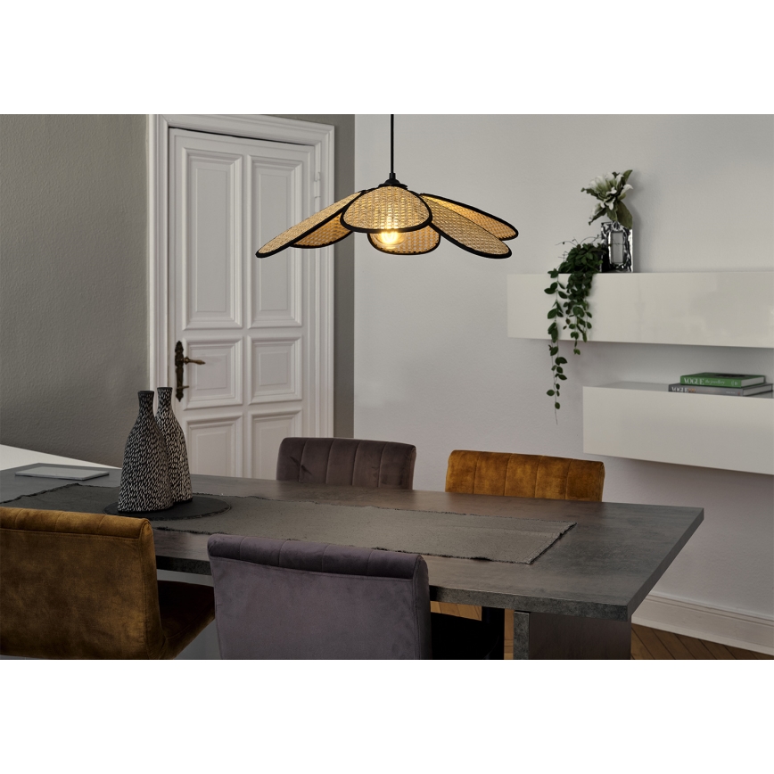 Osram - ripatslamp kaabliga DECOR RATTAN 1xE27/15W/230V läbimõõt 58 cm beež/must