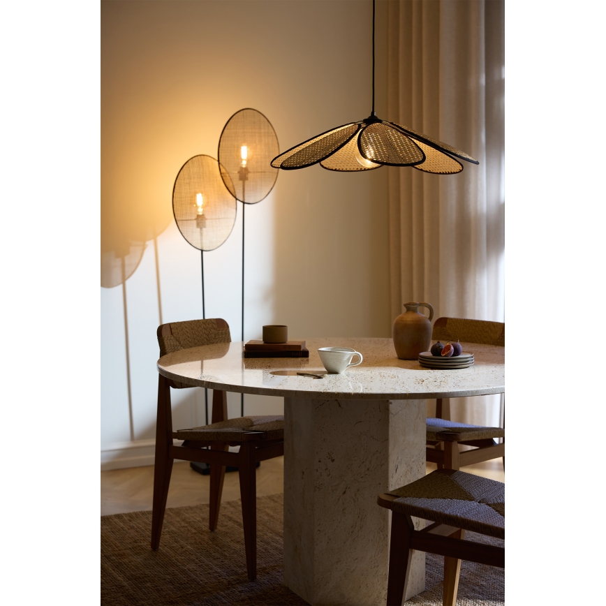 Osram - ripatslamp kaabliga DECOR RATTAN 1xE27/15W/230V läbimõõt 58 cm beež/must