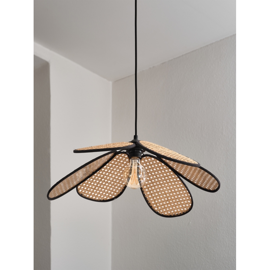 Osram - ripatslamp kaabliga DECOR RATTAN 1xE27/15W/230V läbimõõt 58 cm beež/must