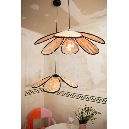 Osram - ripatslamp kaabliga DECOR RATTAN 1xE27/15W/230V läbimõõt 58 cm beež/must