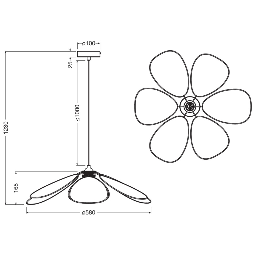 Osram - ripatslamp kaabliga DECOR RATTAN 1xE27/15W/230V läbimõõt 58 cm beež/must