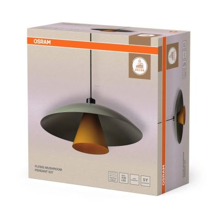 Osram - Ripatsvalgusti kaabliga DECOR FLYING MUSHROOM 1xE27/25W/230V, läbimõõt 50 cm, roheline