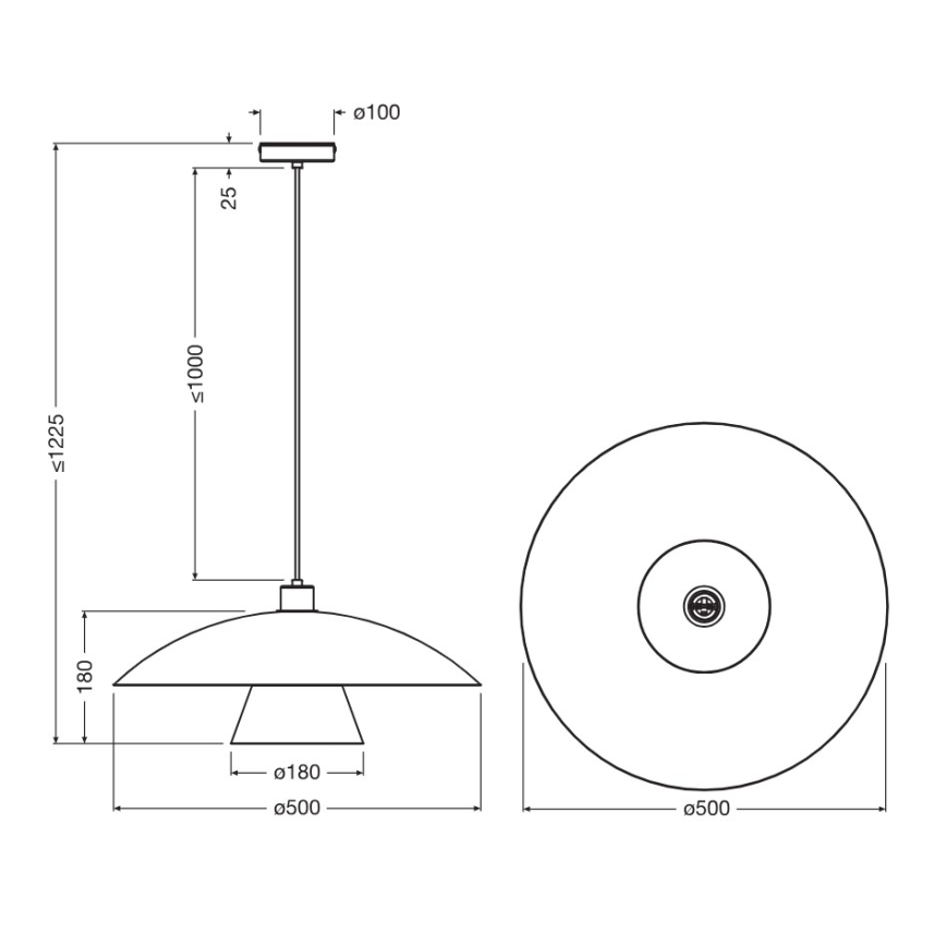 Osram - Ripatsvalgusti kaabliga DECOR FLYING MUSHROOM 1xE27/25W/230V, läbimõõt 50 cm, roheline