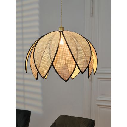 Osram - Ripplamp juhtmega DECOR RATTAN 1xE27/15W/230V läbimõõt 67 cm beež/must