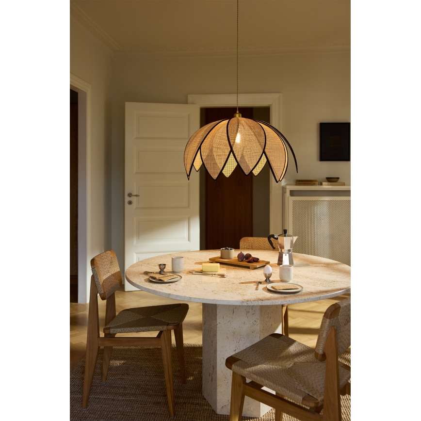 Osram - Ripplamp juhtmega DECOR RATTAN 1xE27/15W/230V läbimõõt 67 cm beež/must