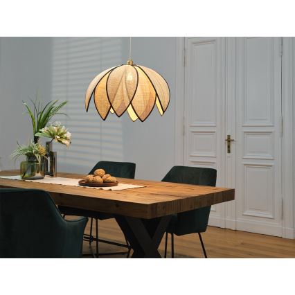 Osram - Ripplamp juhtmega DECOR RATTAN 1xE27/15W/230V läbimõõt 67 cm beež/must