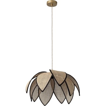 Osram - Ripplamp kaabliga DECOR RATTAN 1xE27/15W/230V läbimõõt 48 cm beež/must