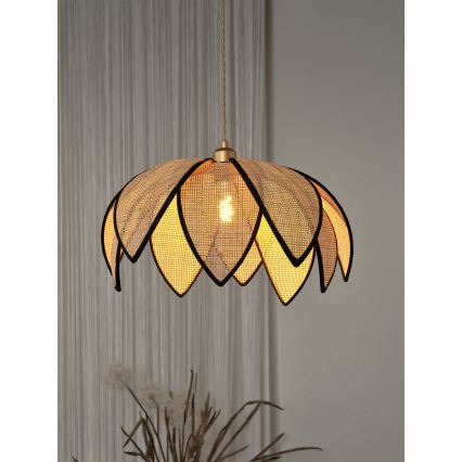 Osram - Ripplamp kaabliga DECOR RATTAN 1xE27/15W/230V läbimõõt 48 cm beež/must