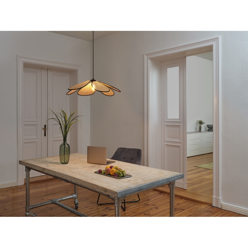 Osram - Ripplamp kaabliga DECOR RATTAN 1xE27/15W/230V Ø 69 cm beež/must