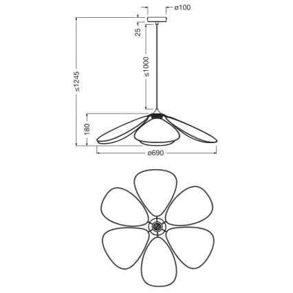 Osram - Ripplamp kaabliga DECOR RATTAN 1xE27/15W/230V Ø 69 cm beež/must