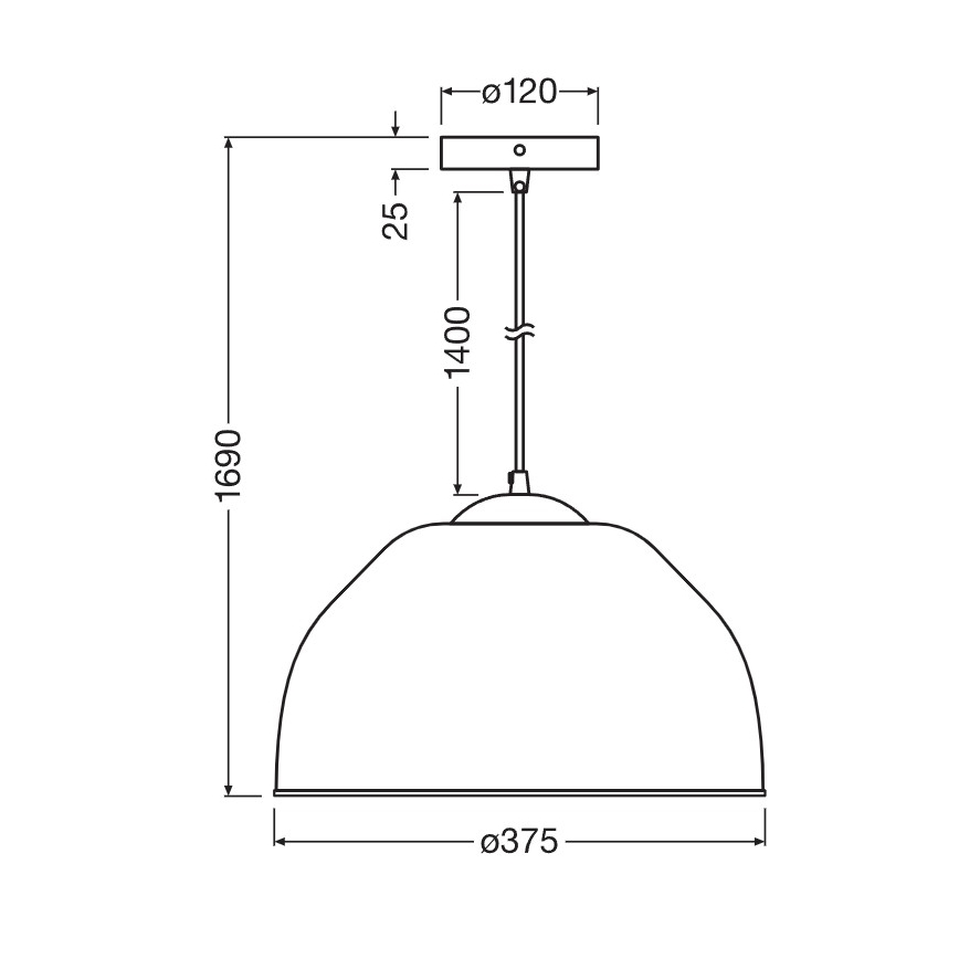 Osram - Rippvalgusti kaabliga CAMEL BELL 1xE27/9W/230V läbimõõt 37,5 cm