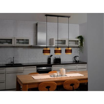 Osram - Rippvalgusti kaabliga DECOR HORNET 3xE27/10W/230V must/kuldne