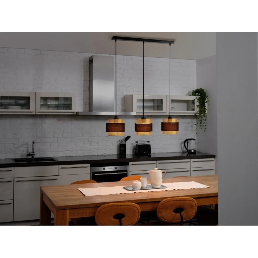 Osram - Rippvalgusti kaabliga DECOR HORNET 3xE27/10W/230V must/kuldne