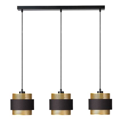 Osram - Rippvalgusti kaabliga DECOR HORNET 3xE27/10W/230V must/kuldne