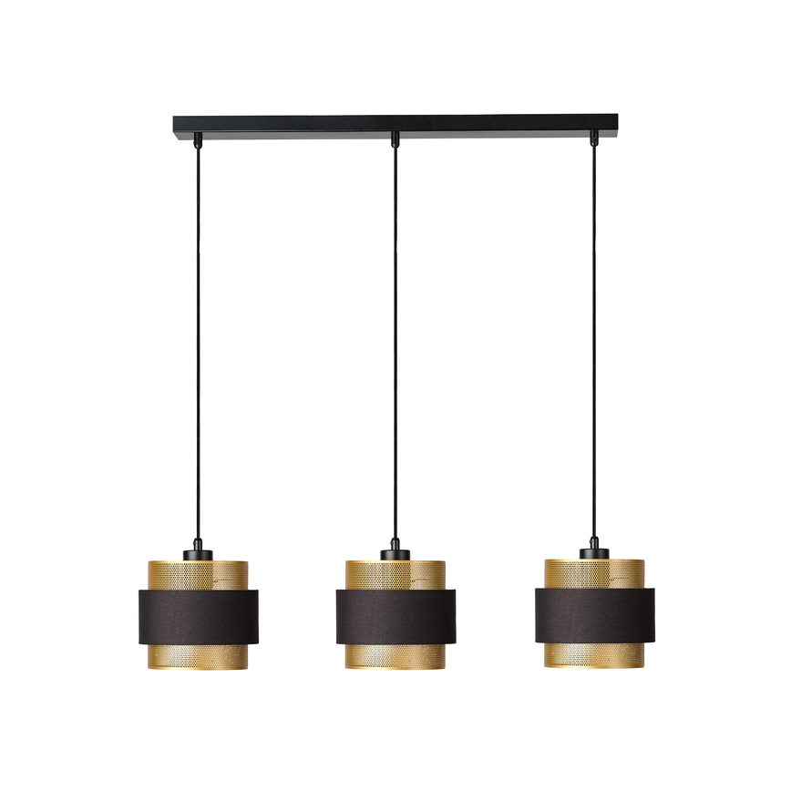 Osram - Rippvalgusti kaabliga DECOR HORNET 3xE27/10W/230V must/kuldne