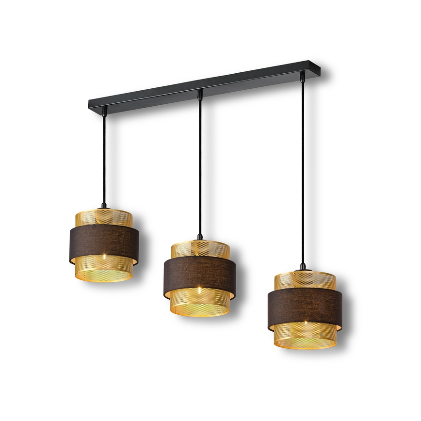 Osram - Rippvalgusti kaabliga DECOR HORNET 3xE27/10W/230V must/kuldne