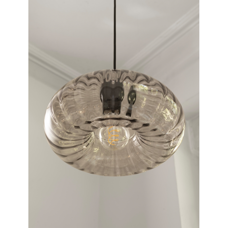 Osram - Rippvalgusti kaabliga DECOR SMOKE 1xE27/12W/230V läbimõõduga 28 cm must/suitsuhall