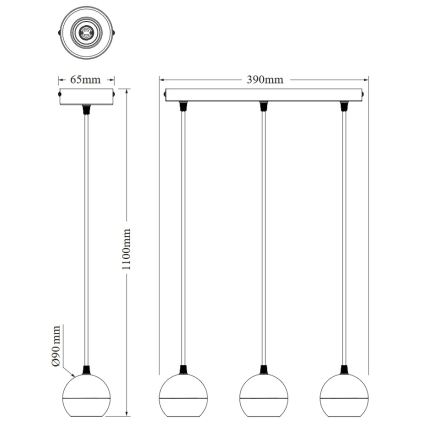 Osram - Riputatav laelamp kaabliga SPOT SPHERAL 3xGU10/6W/230V valge