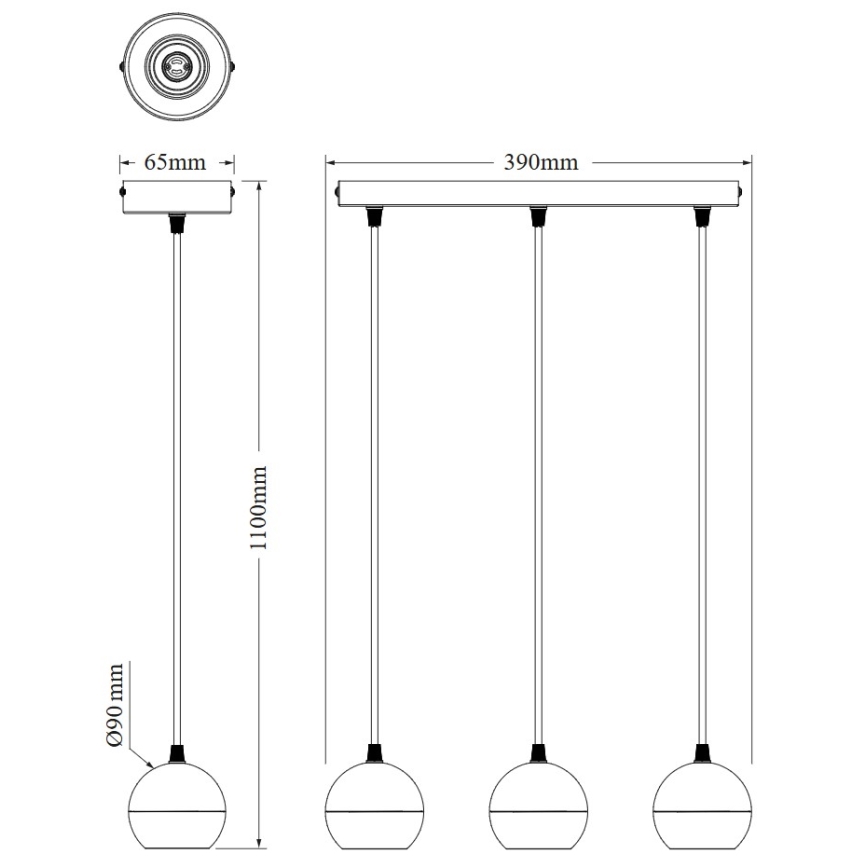 Osram - Riputatav laelamp kaabliga SPOT SPHERAL 3xGU10/6W/230V valge