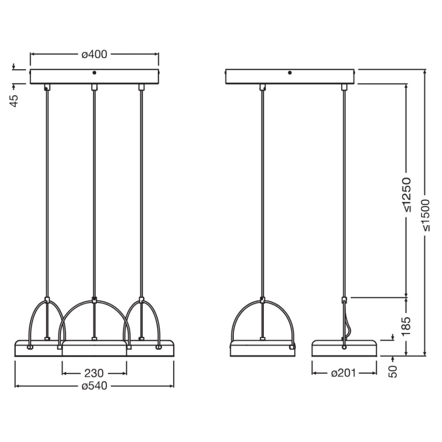 Osram - riputuskaabliga LED-rippvalgusti DECOR PUCK 3xLED/12W/230V CRI 90 must