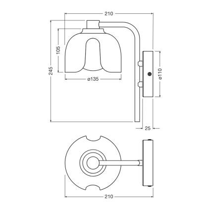 Osram - Seinalamp DECOR COROLLE 1xG9/20W/230V must/kuldne