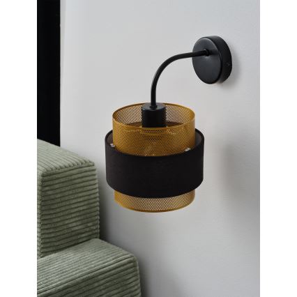 Osram - Seinalamp DECOR HORNET 1xE27/10W/230V must/kuldne