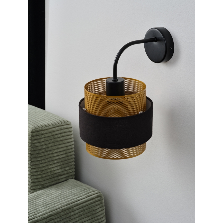 Osram - Seinalamp DECOR HORNET 1xE27/10W/230V must/kuldne