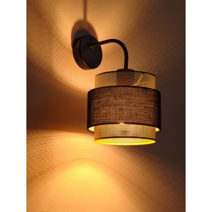 Osram - Seinalamp DECOR HORNET 1xE27/10W/230V must/kuldne