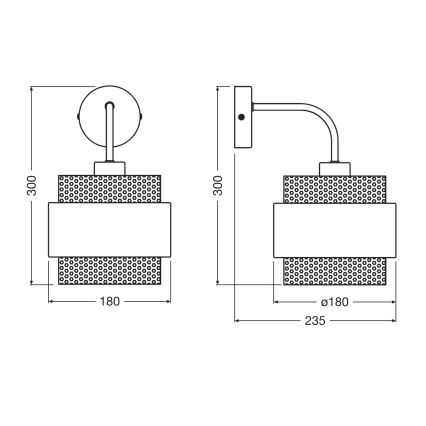 Osram - Seinalamp DECOR HORNET 1xE27/10W/230V must/kuldne