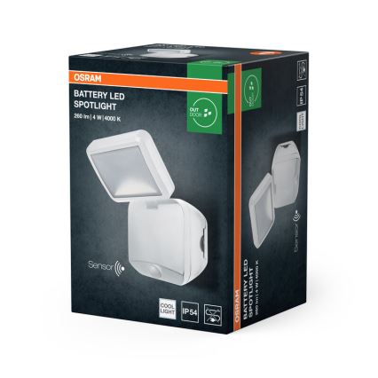 Osram - seinale paigaldatav LED-välisvalgusti anduriga BATTERY LED/4W/4xD IP54