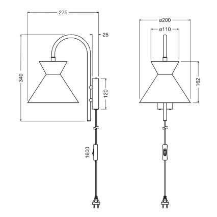 Osram - Seinavalgusti DECOR WAIST 1xE27/40W/230V must