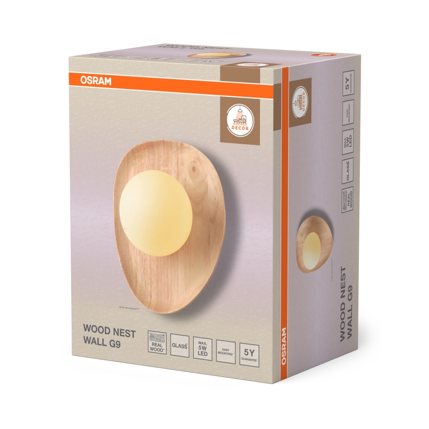 Osram - Seinavalgusti WOOD NEST 1xG9/5W/230V kummipuu