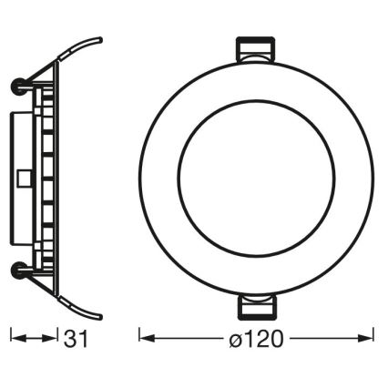 Osram - SLIM LED sissepandav laevalgusti, 8W, 230V, 6500K, Ø 12 cm