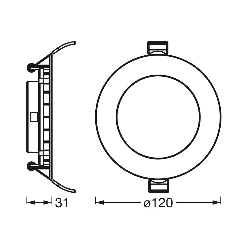 Osram - SLIM LED sissepandav laevalgusti, 8W, 230V, 6500K, Ø 12 cm