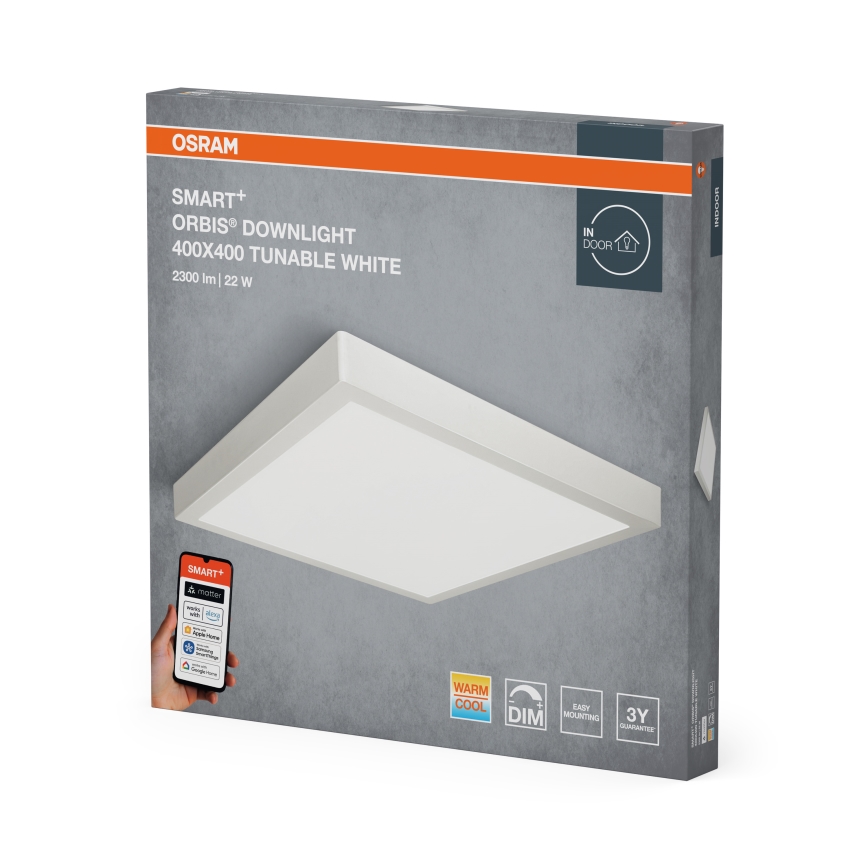 Osram - SMART+ hämardatav LED laevalgusti DOWNLIGHT LED/22W/230V 40x40 cm 3000-6500K Wi-Fi