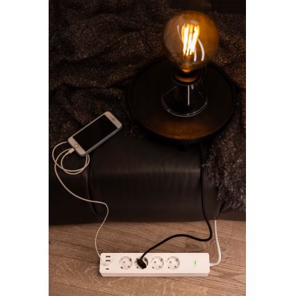 Osram - SMART+ pikendusjuhe 4Z, F-tüüp + 2xUSB-A + 2xUSB-C Wi‑Fi