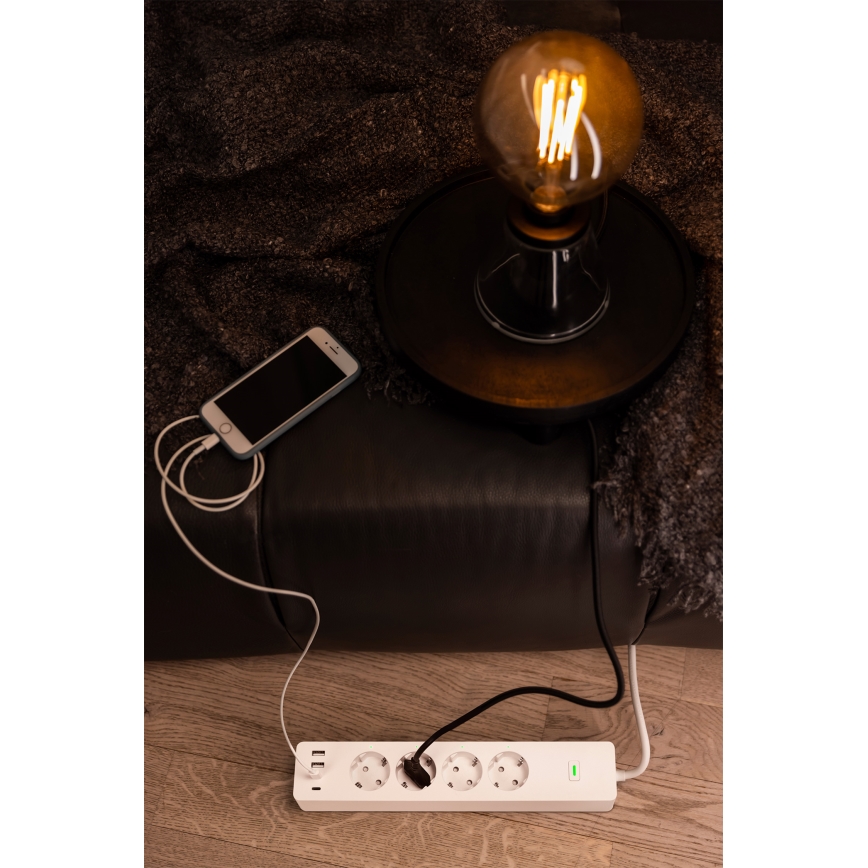Osram - SMART+ pikendusjuhe 4Z, F-tüüp + 2xUSB-A + 2xUSB-C Wi‑Fi