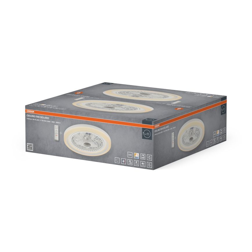 Osram - hämardatav LED-laelamp ventilaatoriga SOLANO LED/26W/230V 3000/4000/6500K + kaugjuhtimispult