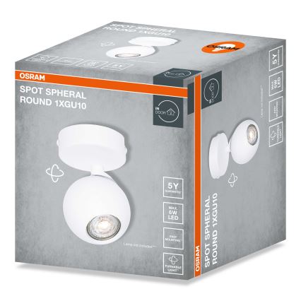 Osram - SPOT SPHERAL suunavalgusti 1xGU10/6W/230V valge