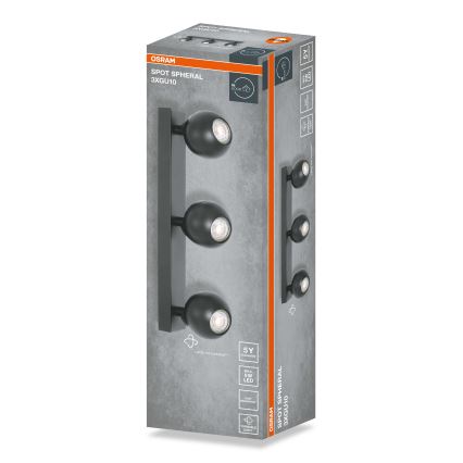 Osram - SPOT SPHERAL suunavalgusti 3xGU10/6W/230V must