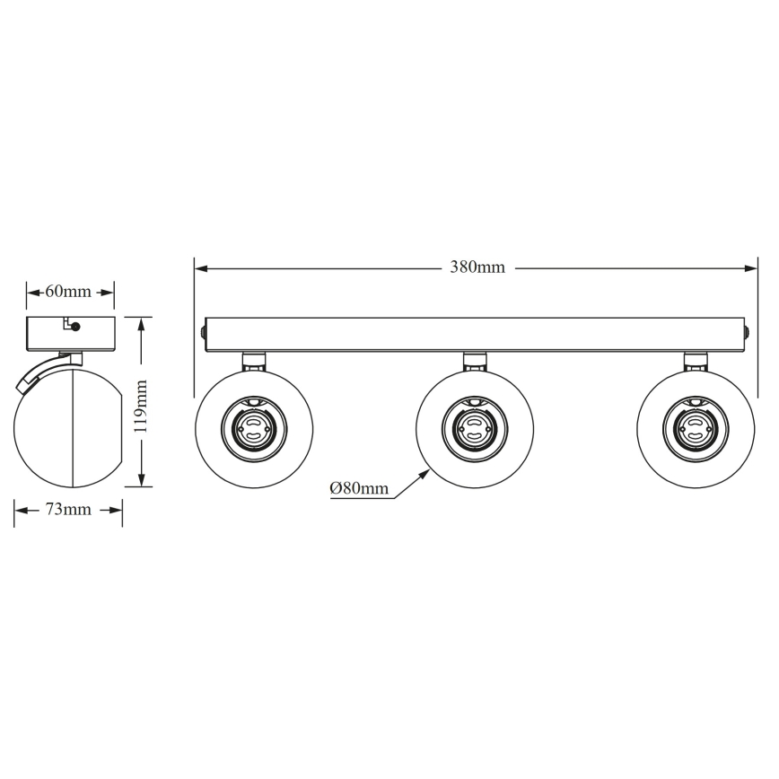 Osram - SPOT SPHERAL suunavalgusti 3xGU10/6W/230V must