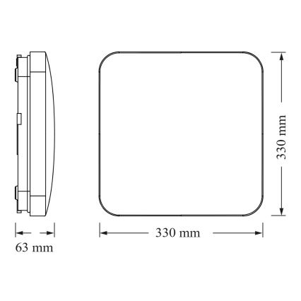 Osram - LED laevalgusti hämarusanduriga SQUARE LED/24W/230V 33x33 cm