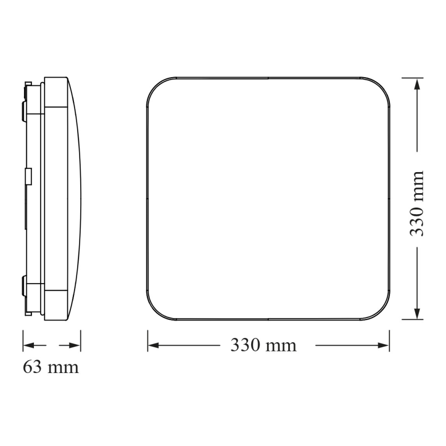 Osram - LED laevalgusti hämarusanduriga SQUARE LED/24W/230V 33x33 cm